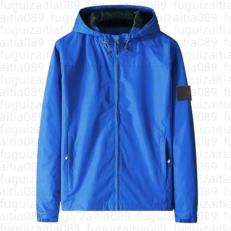 Design Hooded Windbreaker Jacket Gray Outerwear - 7