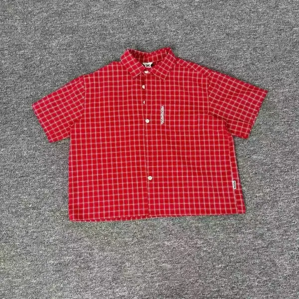 Design Nudie Jeans Red Grid Check Short-Sleeve Shirt - 1