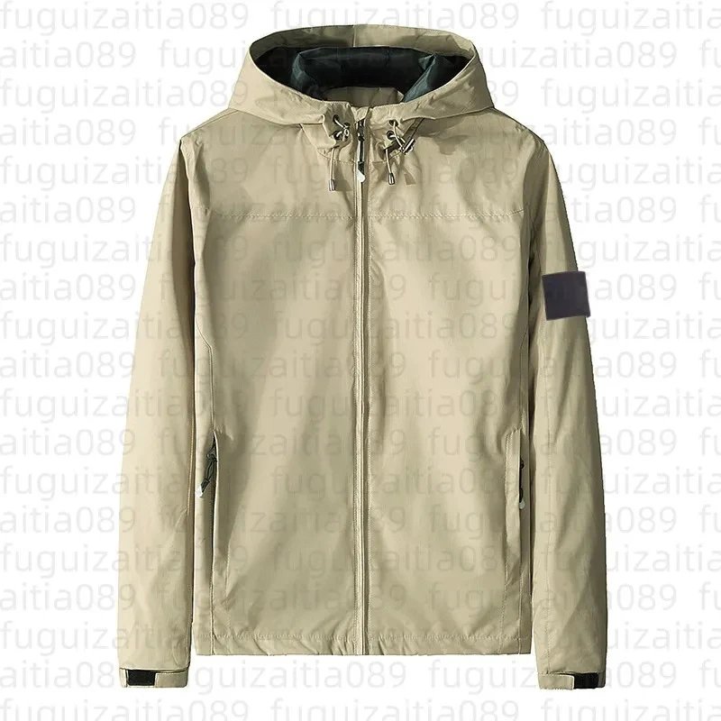 Design Hooded Windbreaker Jacket Gray Outerwear - 14