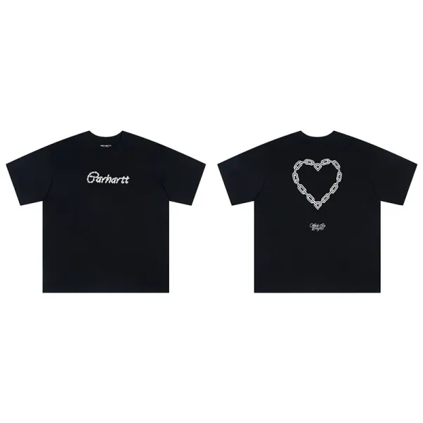 Carhartt Work In Progress Carhartt WIP Chain Heart Black T-Shirt T-Shirts - 1