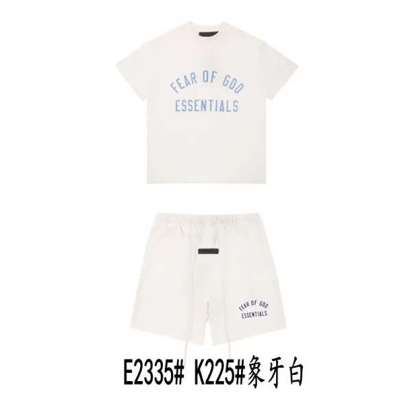 Fear of God Essentials Arch Logo T-Shirt and Shorts Set Elephant White - 1