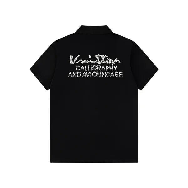 Louis Vuitton Calligraphy And Aviolicase Black Polo Polo Shirt - 1