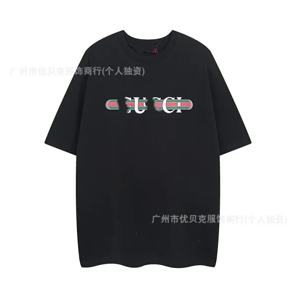 Gucci Logo Print Black Oversized T-Shirt Tops.t Shirts - 1