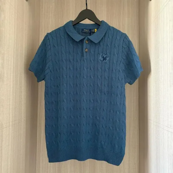 Polo Ralph Lauren Cable Knit Polo Blue Tops Polo - 1