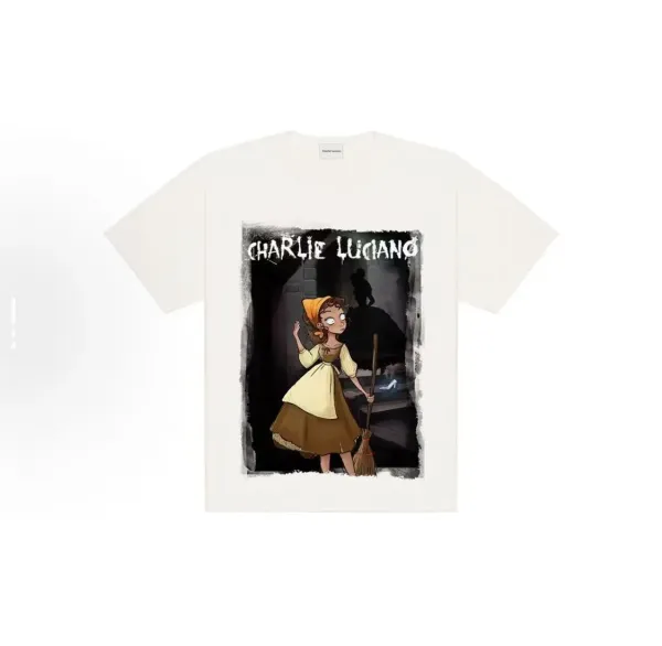 Design Charlie Luciano Maleficent x Aurora Graphic Print Off-White T-Shirt T-Shirts - 33