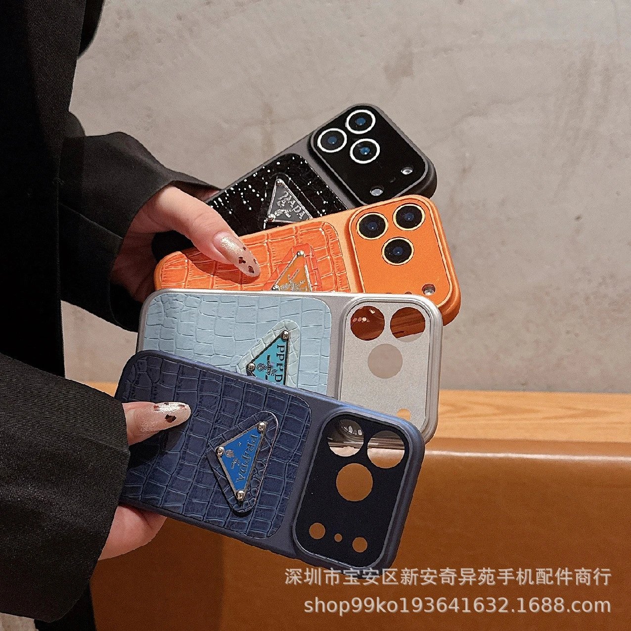 Prada Re-Edition Croc-Embossed Phone Case Black - 6