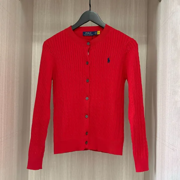 Polo Ralph Lauren Cable Knit Cardigan Red Sweater - 1