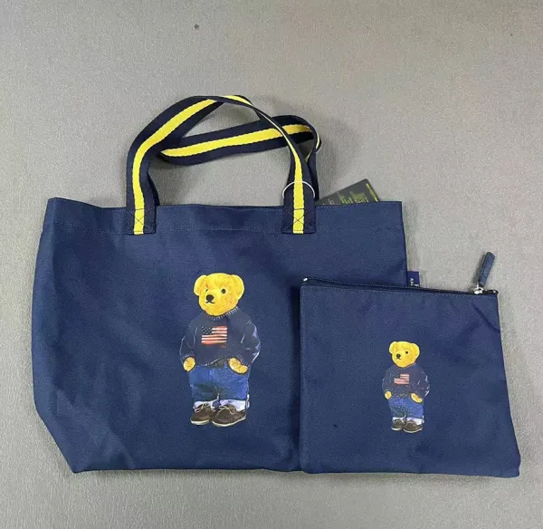 Polo Ralph Lauren Bear Tote Bag Set Navy Blue - 1