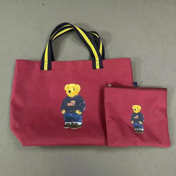 Polo Ralph Lauren Bear Tote Bag Set Navy Blue - 10