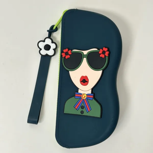 Design Cartoon Lady Wristlet Pouch in Sky Blue Clutches - 15