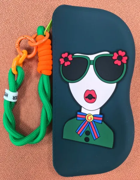 Gucci GG Marmont Cartoon Sunglasses Case in Navy with Floral Accents Clutches - 1