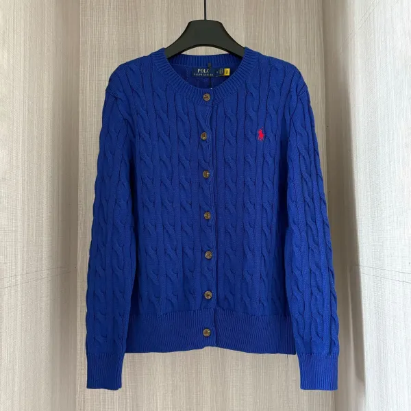 Polo Ralph Lauren Cable Knit Cardigan Royal Blue - 1