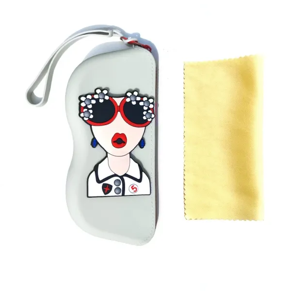 Design Cartoon Lady Wristlet Pouch in Sky Blue Clutches - 23