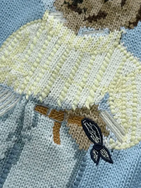 Polo Ralph Lauren Bear Intarsia Knit Sweater Light Blue - 4