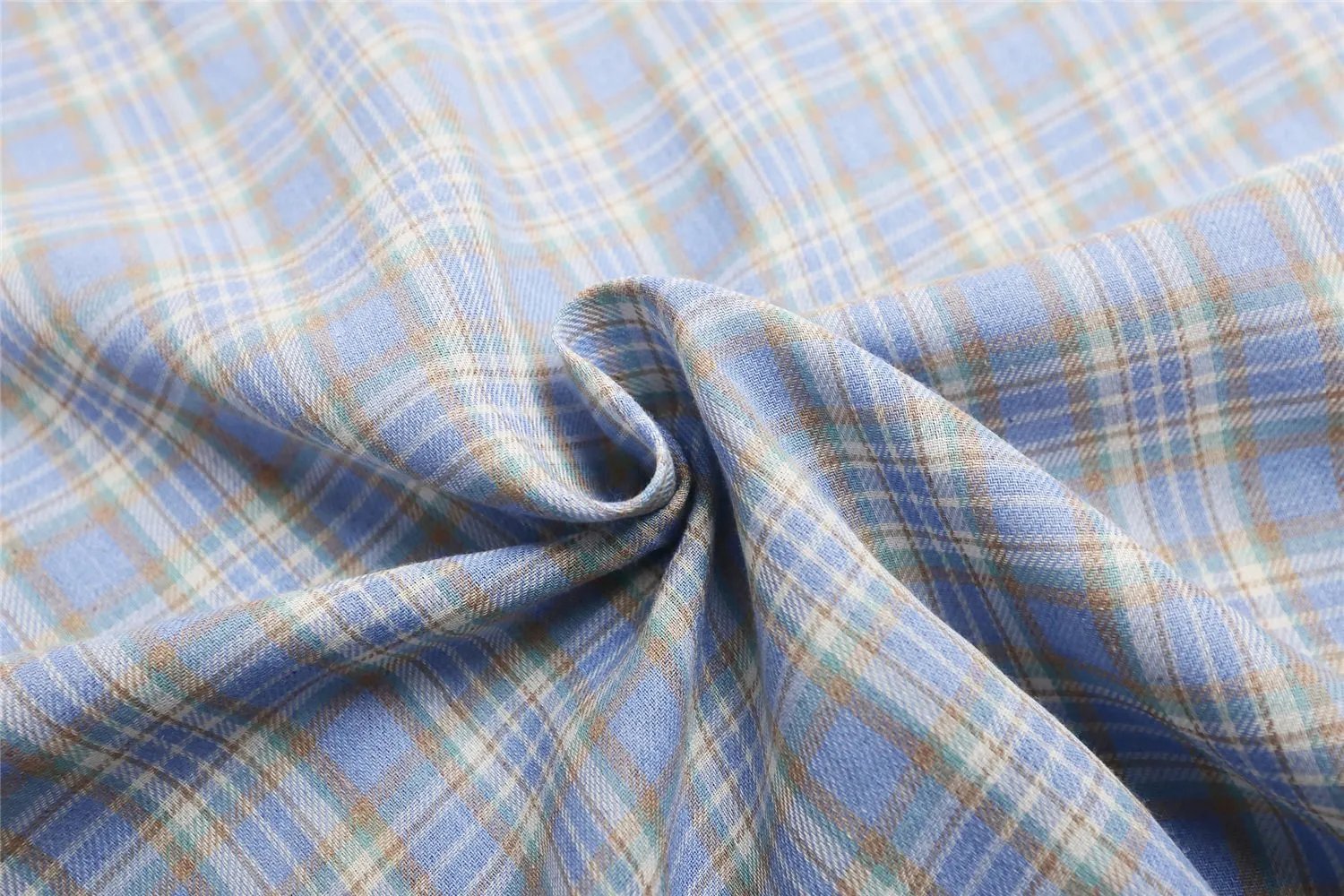INU IKII Embroidered Plaid Shirt Blue - 15