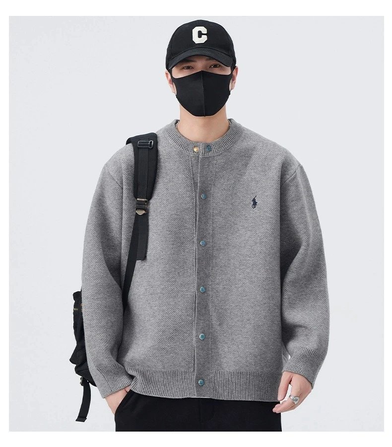 Polo Ralph Lauren Color-Block Button-Up Cardigan Gray Outerwear.cardigan - 8