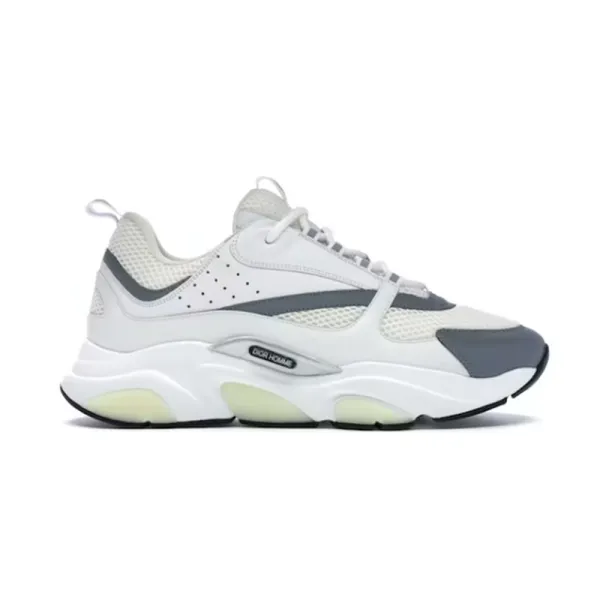 Dior B23 White and Gray Chunky Sneakers - 1