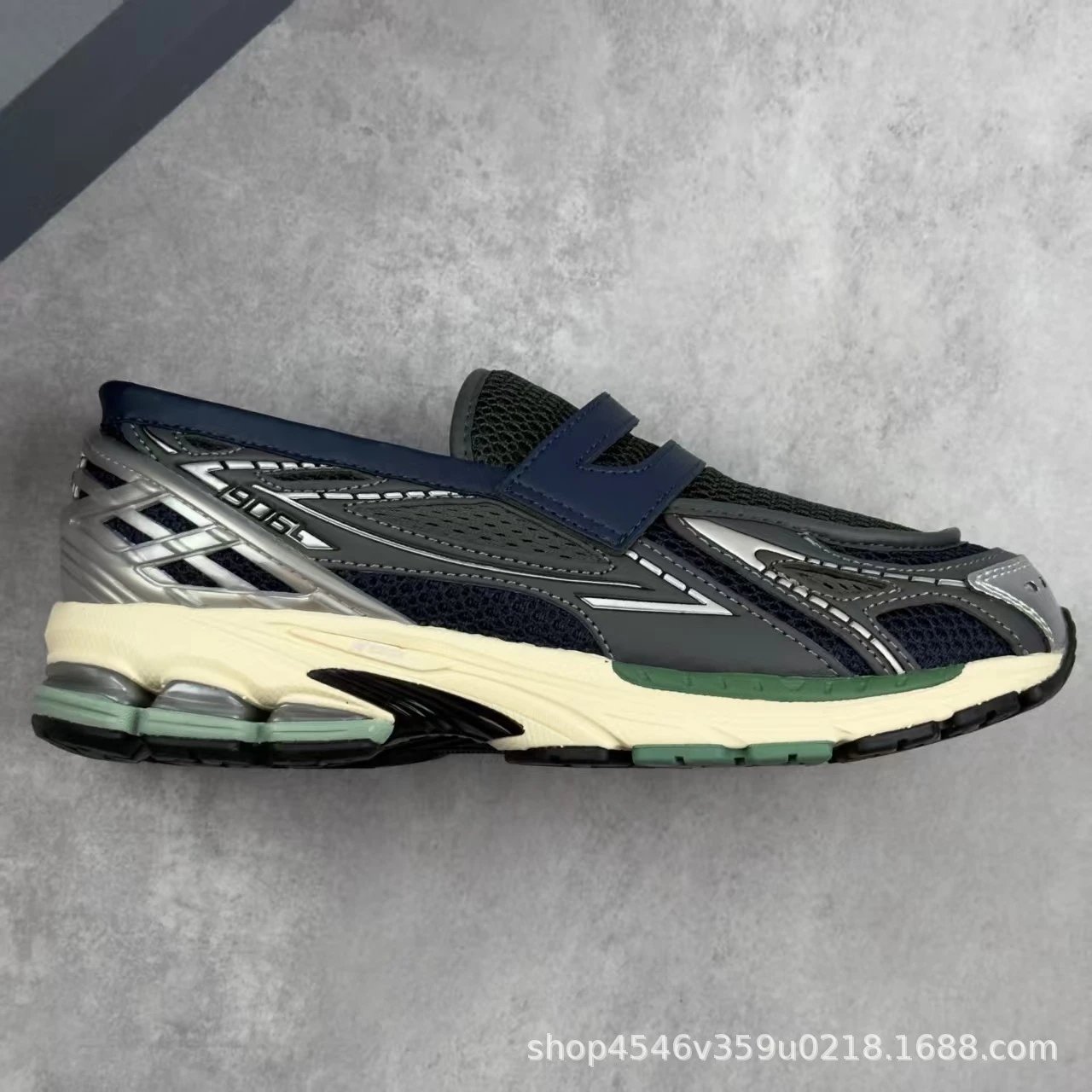 Asics Gel-Lyte III Velcro Navy Blue Green Cream Sneakers Running Shoes - 10