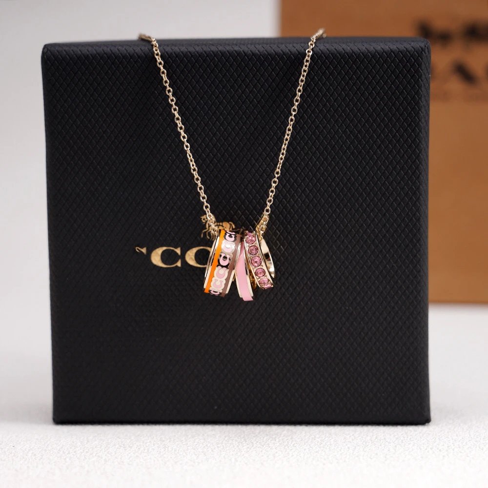 COA Jewelry Three-Ring Enamel Pendant Necklace image 1