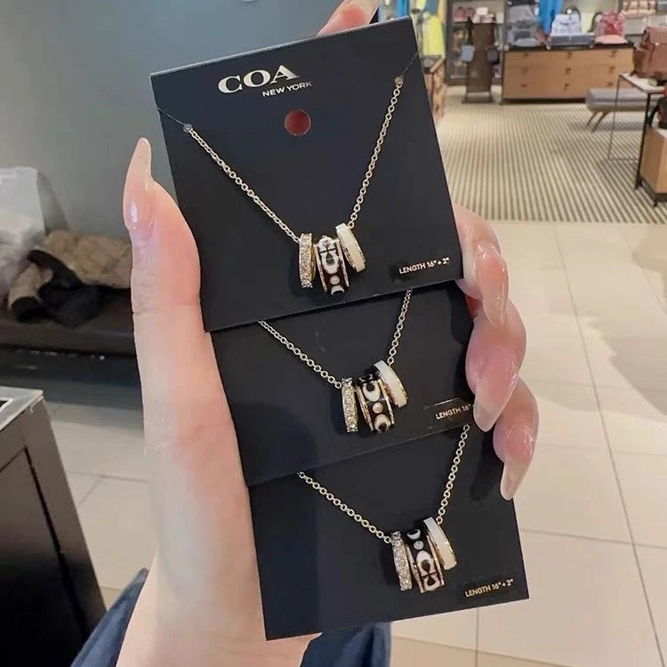 COA Jewelry Three-Ring Enamel Pendant Necklace image 3