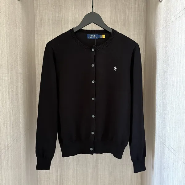 Polo Ralph Lauren Classic Fit Black Cardigan with Pony Logo Outerwear.cardigan - 1