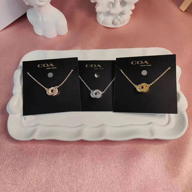 COA Jewelry Three-Ring Enamel Pendant Necklace product detail image 12