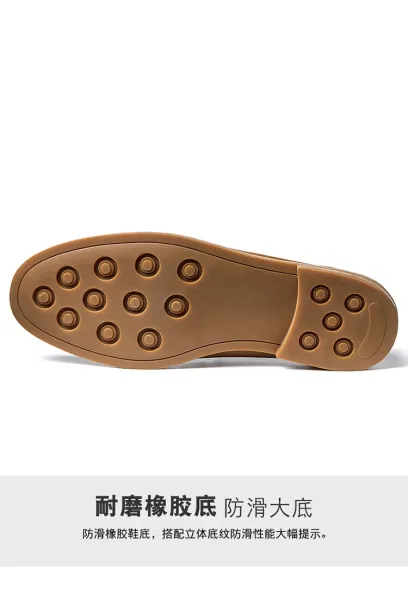 Design Brown Tassel Loafer Leather Slip-On Casual Shoes Loafers - 16