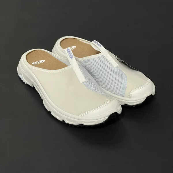 Design Gingham Check Slip-On Mules White Green Casual Shoes - 10
