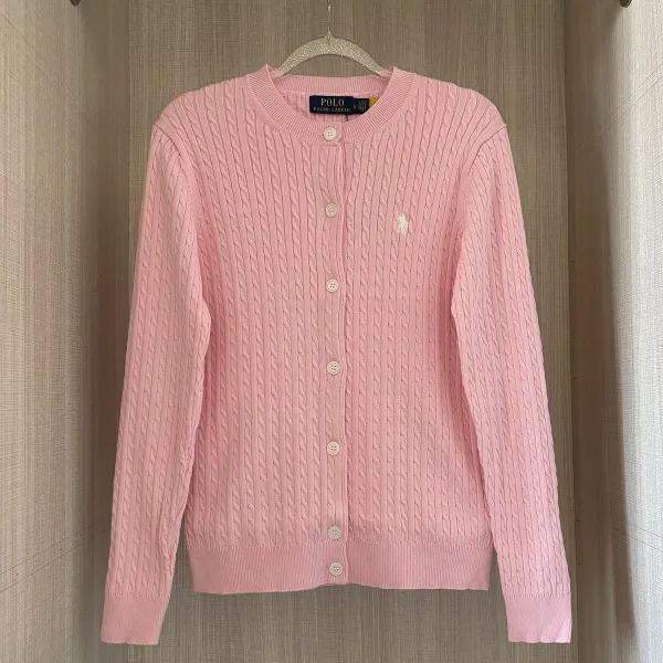 Polo Ralph Lauren Cable Knit Cardigan Pink Sweater - 1