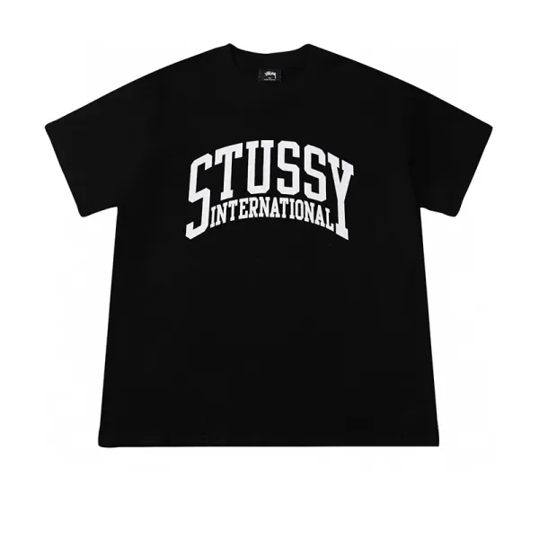 Stussy International Arch Logo Black T-Shirt - 1