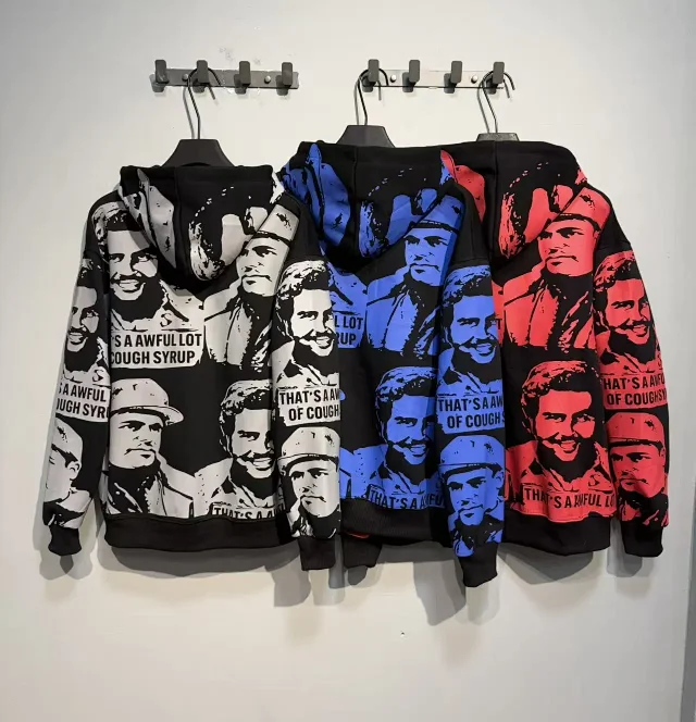 Unbranded Matching Sets Zip-Up Hooded Sweatshirt and Jogger Set with Portrait Graphic product detail image 13