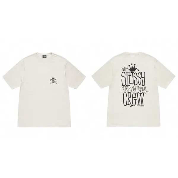 Stussy International Crew Beige T-Shirt - 1