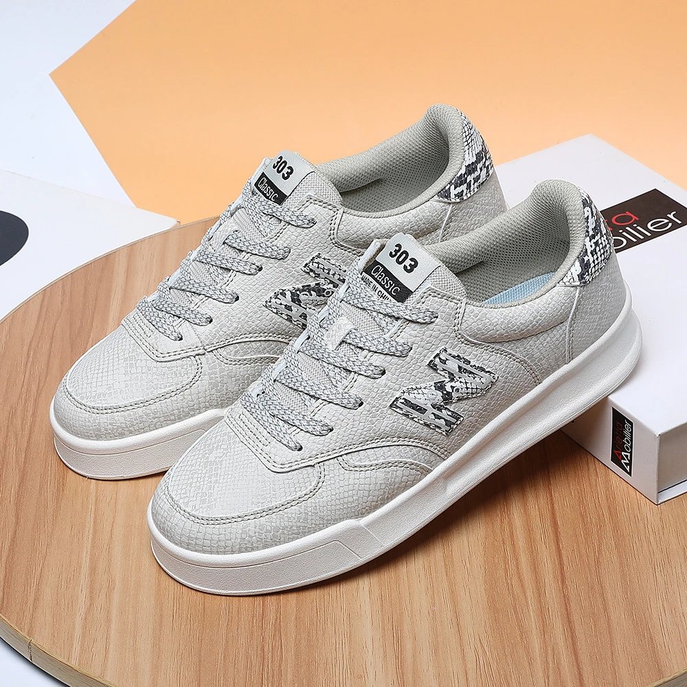 Design 303 Classic Snake-Print Black Sneakers - 4