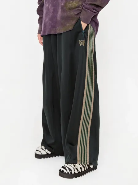 Design Track Jacket Burgundy with Teal Stripes and Butterfly Embroidery Outerwear - 31