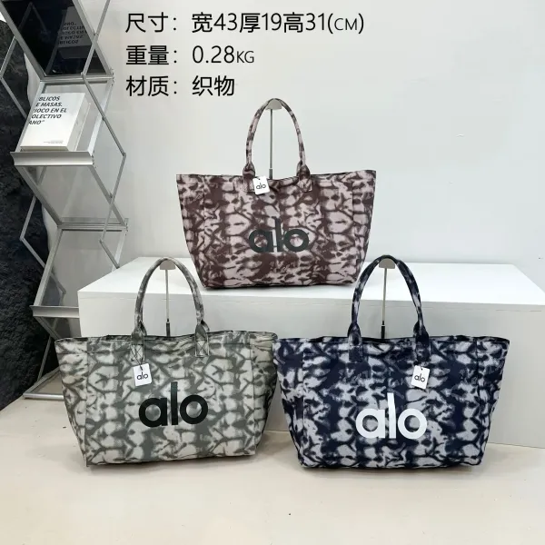 Alo Gray Tie-Dye Logo Tote Bag - 2