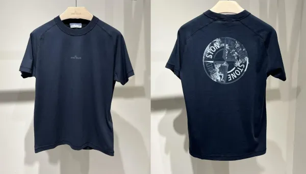 Stone Island Compass Logo T-Shirt Charcoal Gray T-Shirt - 16