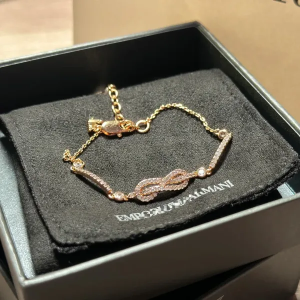 Emporio Armani Heart Charm Bracelet Gold Jewelry - 4