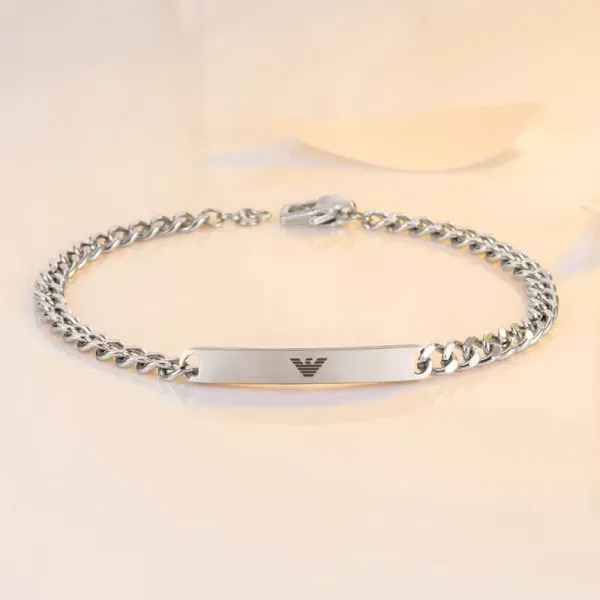 Emporio Armani Eagle Logo Chain Bracelet Silver Jewelry - 1