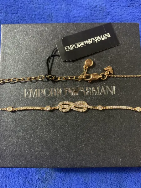 Emporio Armani Heart Charm Bracelet Gold Jewelry - 3