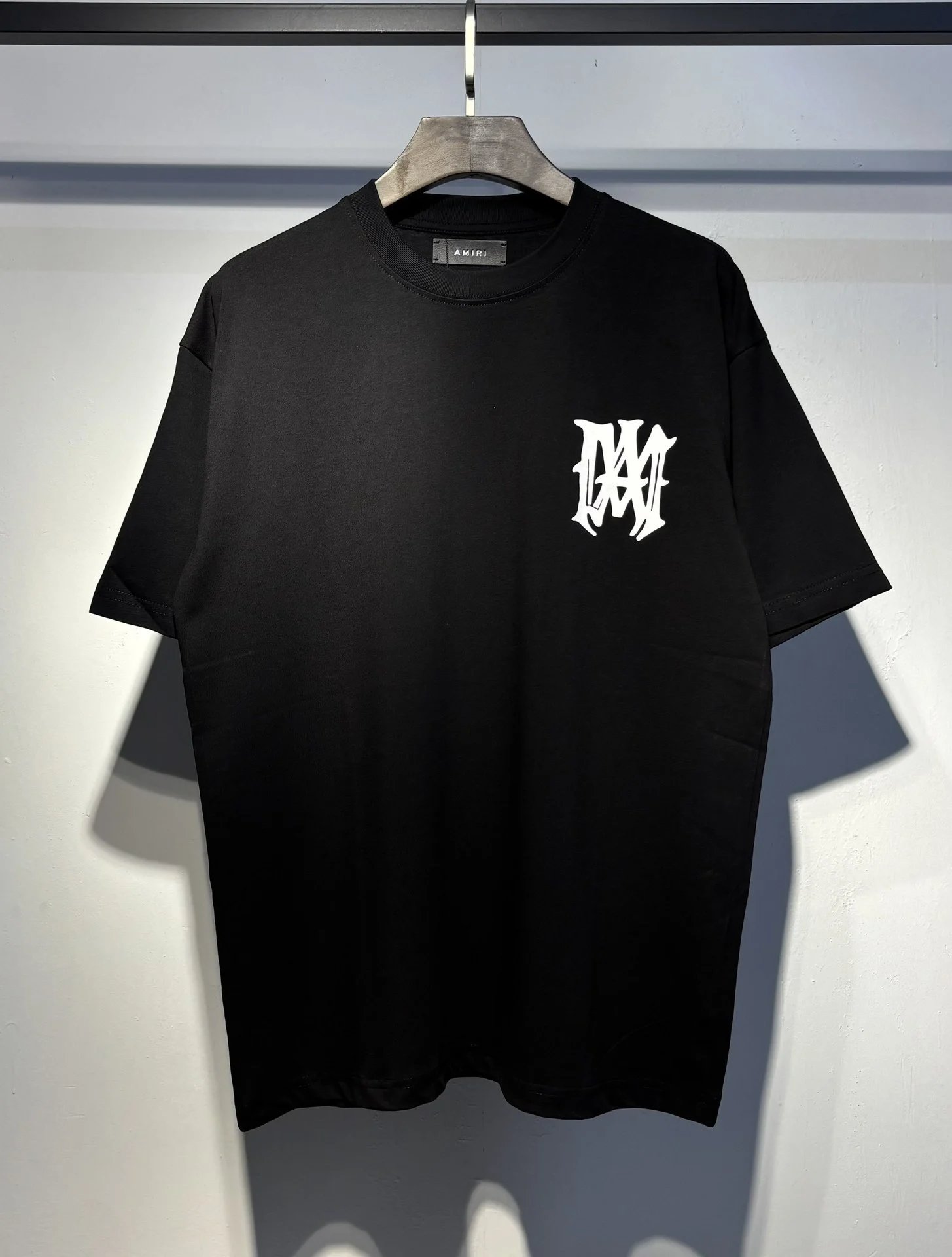Amiri Logo Embroidered Black Polo with White Trim Polo Shirt - 8