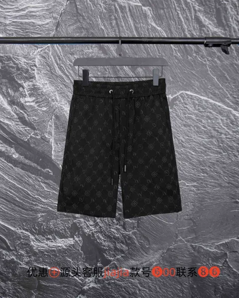 Louis Vuitton Monogram All-Over Print Drawstring Shorts Black - 1