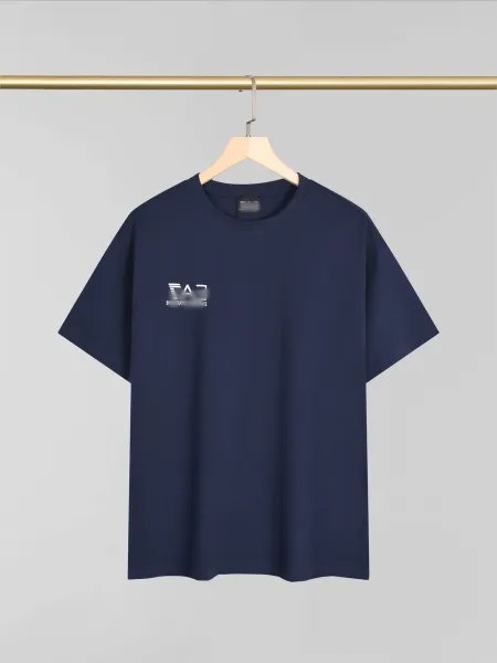 Emporio Armani Logo Print Navy T-Shirt - 1