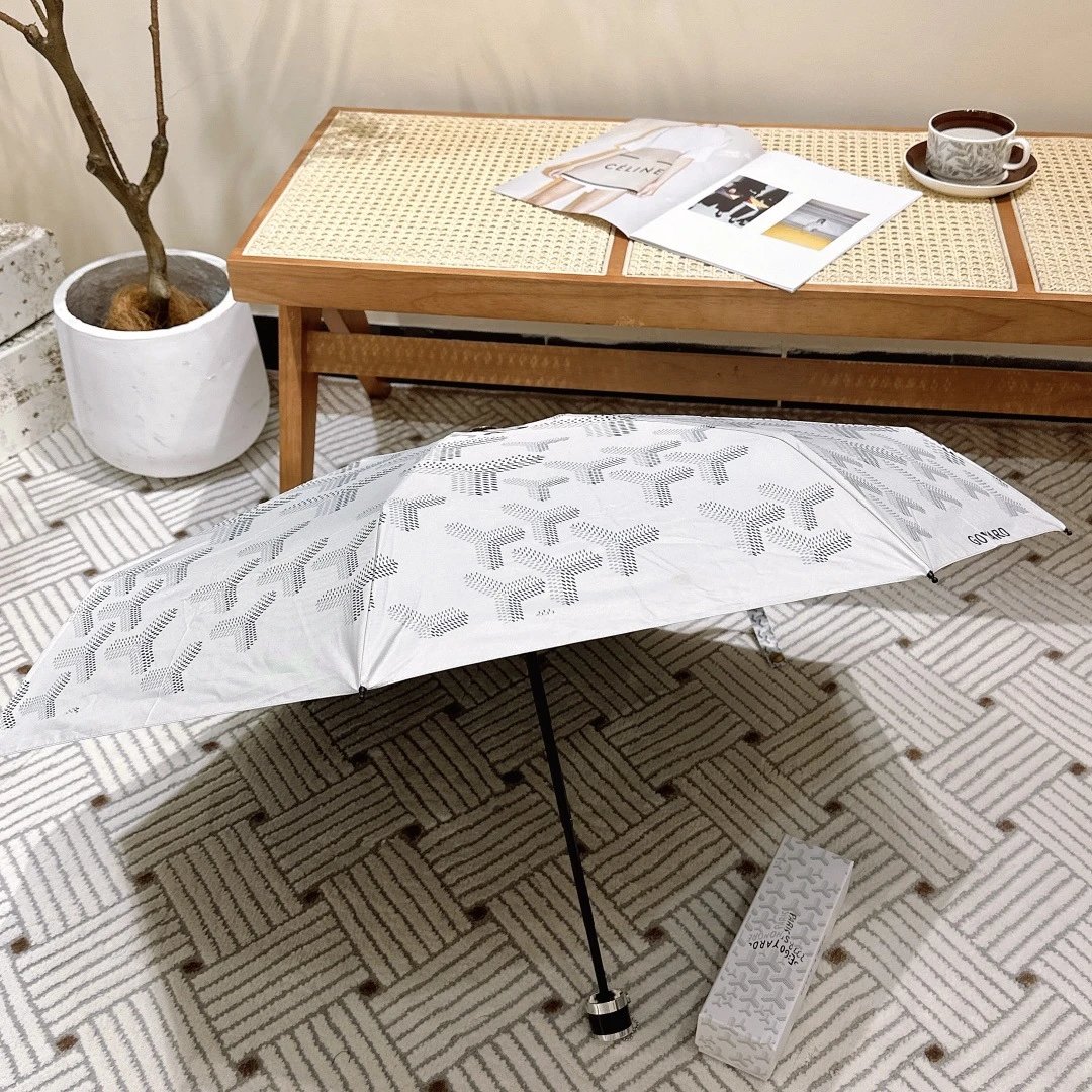 Goyard Saint-Honoré Folding Umbrella Silver Gray Accessories - 17