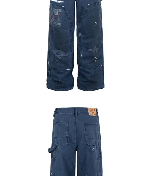 Design Ausdrman Distressed Cargo Pants Brown Pants - 6