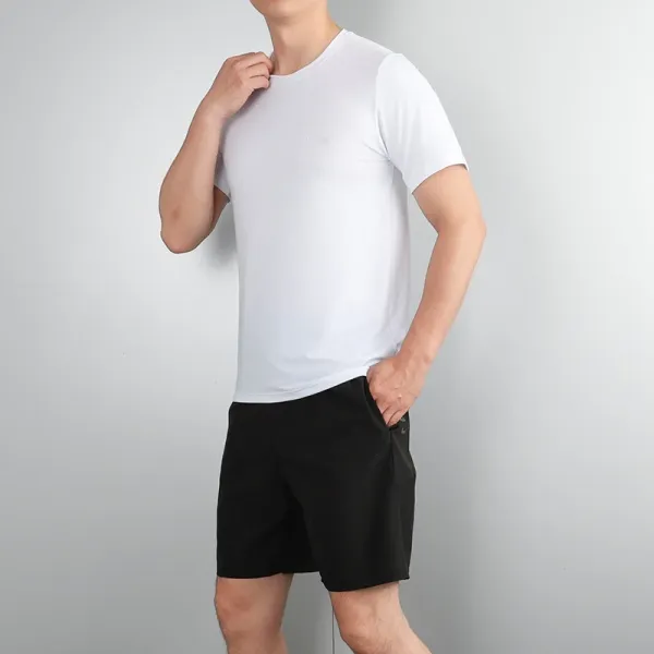 Design Performance T-Shirt and Shorts Set Gray Activewear - 16