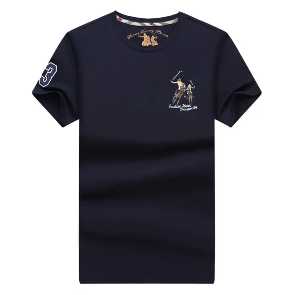 Design Polo Ralph Lauren Inspired Green T-Shirt with Horse Polo Embroidery - 4