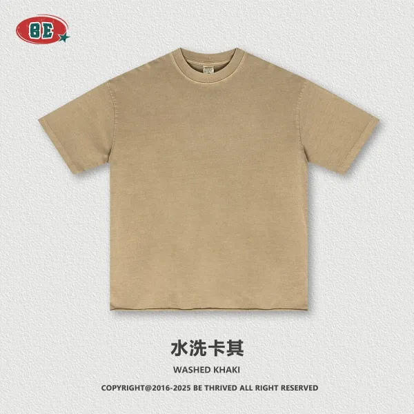 Design BE Washed Khaki Classic Crewneck T-Shirt T-Shirts - 1