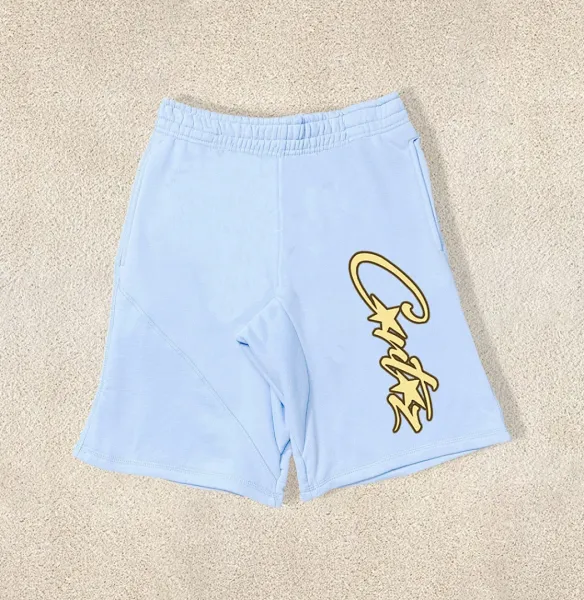 Cactus Jack Script Logo Light Blue Sweat Shorts - 1