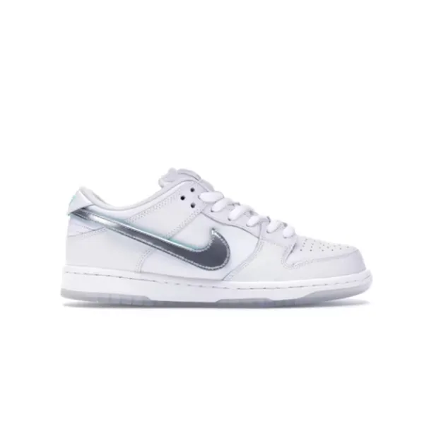 Nike SB Dunk Low Iridescent Silver White Sneakers Skateboard Shoes - 1