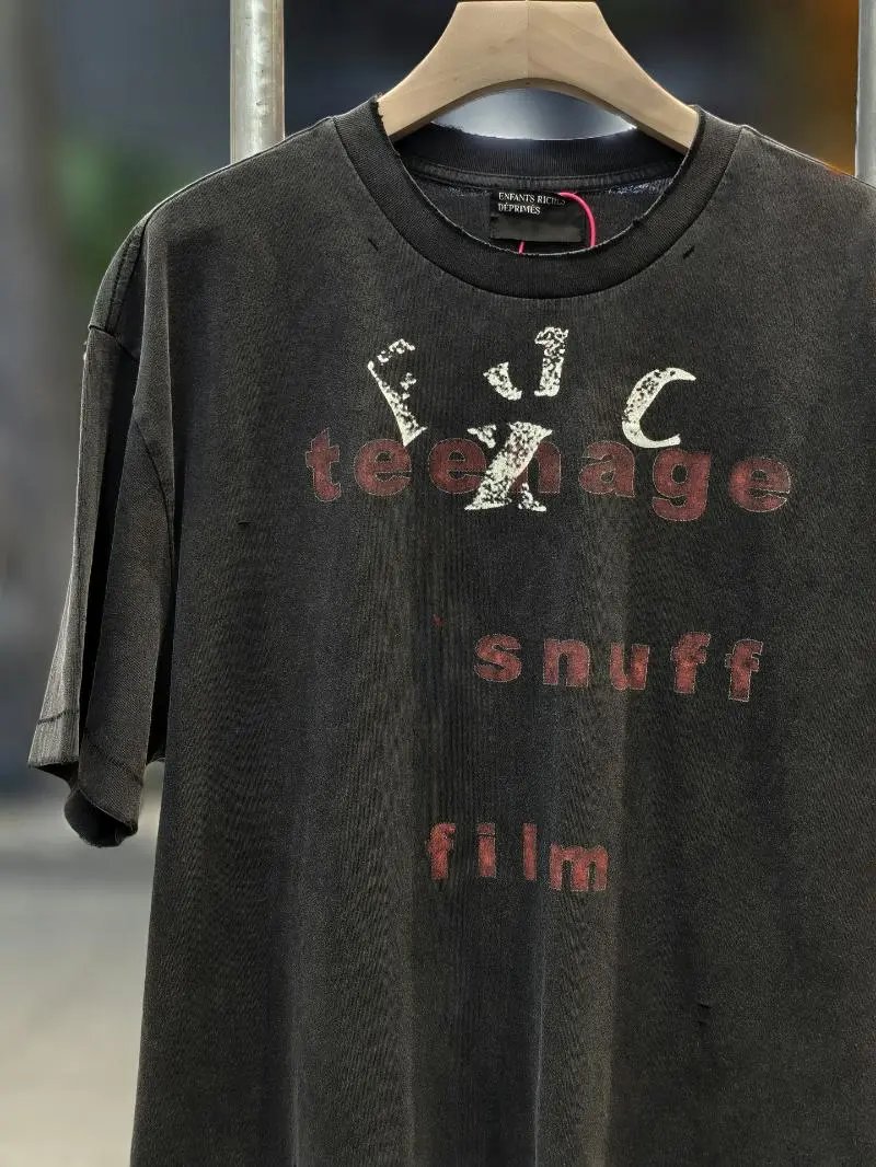 Design Snuff Film Teenage Distressed Graphic T-Shirt White T-Shirts - 8